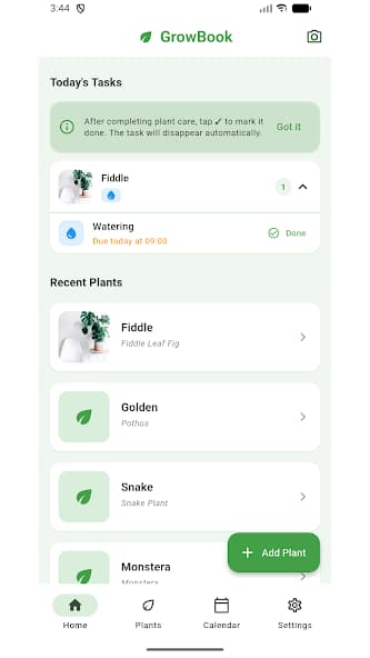 GrowBook app screenshot